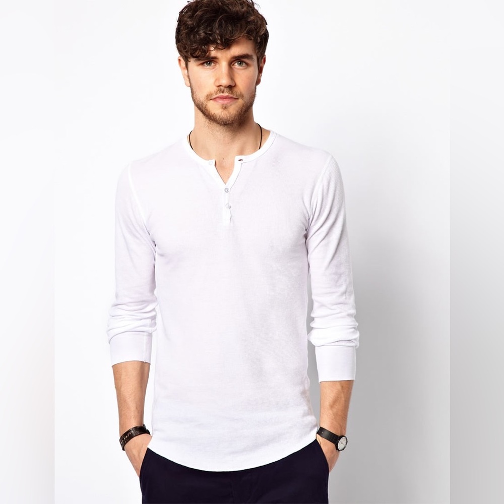 American Apparel men’s long sleeve henley top size large